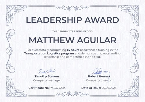 Formal and professional leadership certificate template landscape Formal and professional leadership certificate template landscape