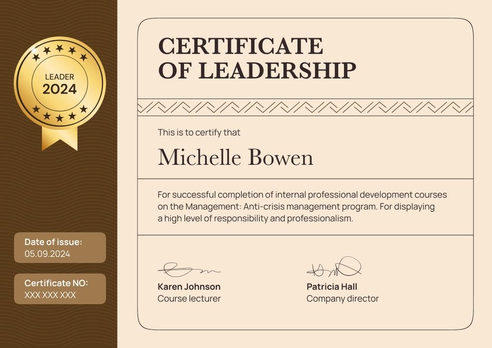 Organized and professional leadership certificate template landscape Organized and professional leadership certificate template landscape