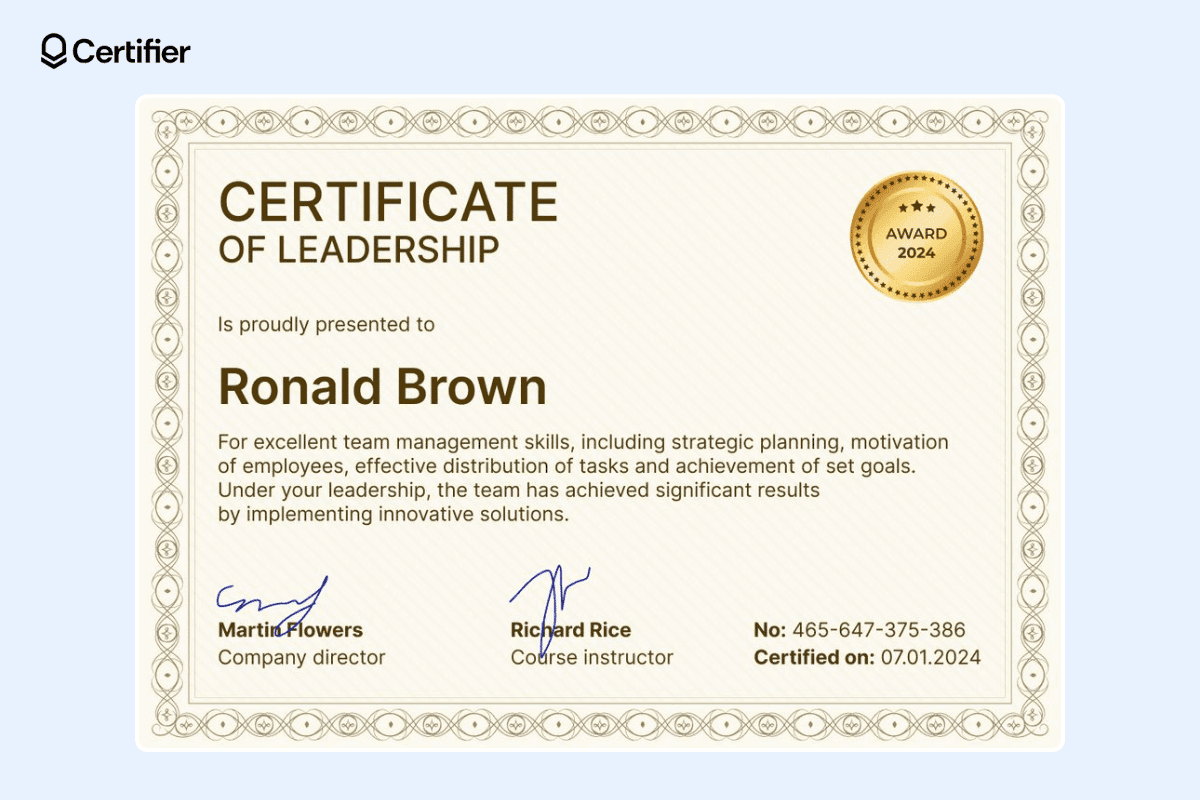 Leadership Award Certificate Template Free Leadership Award Certificate Template Free