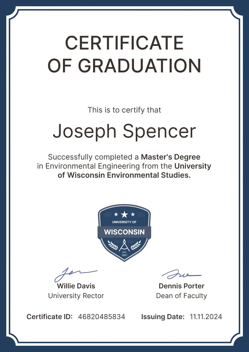 Elegant professional graduation certificate template Elegant professional graduation certificate template