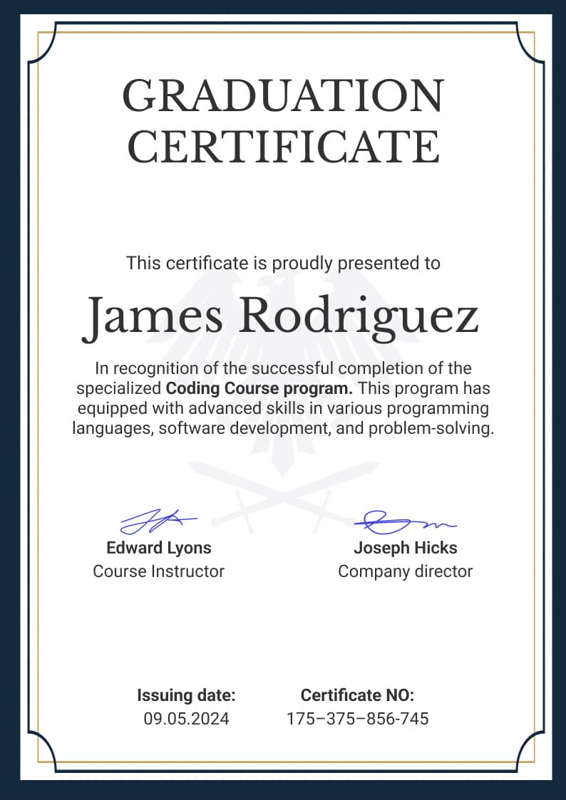 Timeless professional graduation certificate template Timeless professional graduation certificate template