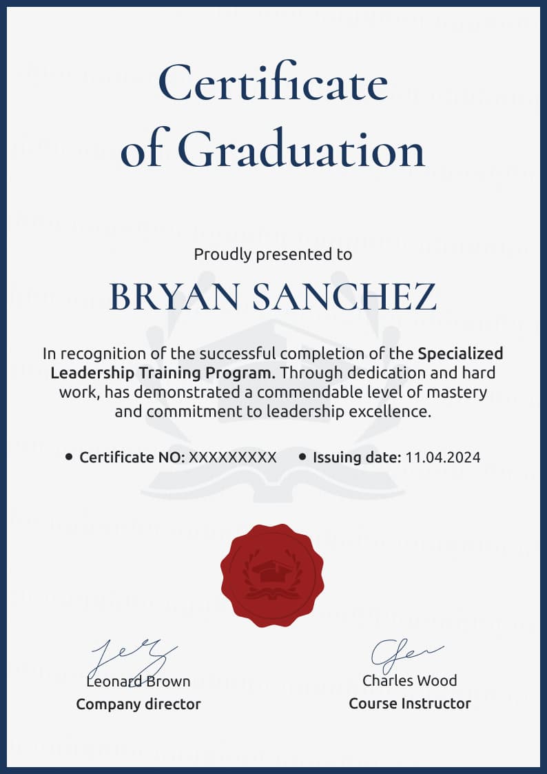 Neat professional graduation certificate template Neat professional graduation certificate template