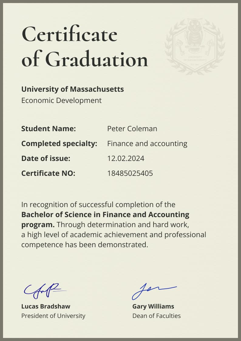 Formal professional graduation certificate template Formal professional graduation certificate template