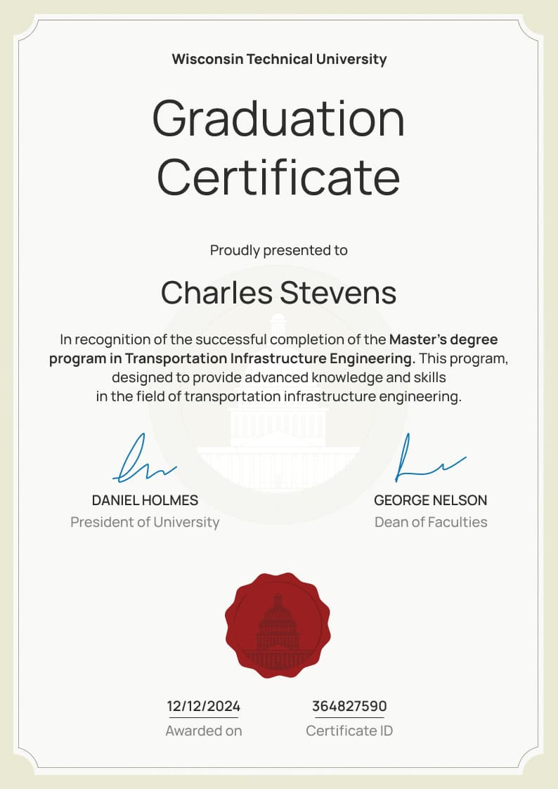 Prestigious professional graduation certificate template Prestigious professional graduation certificate template