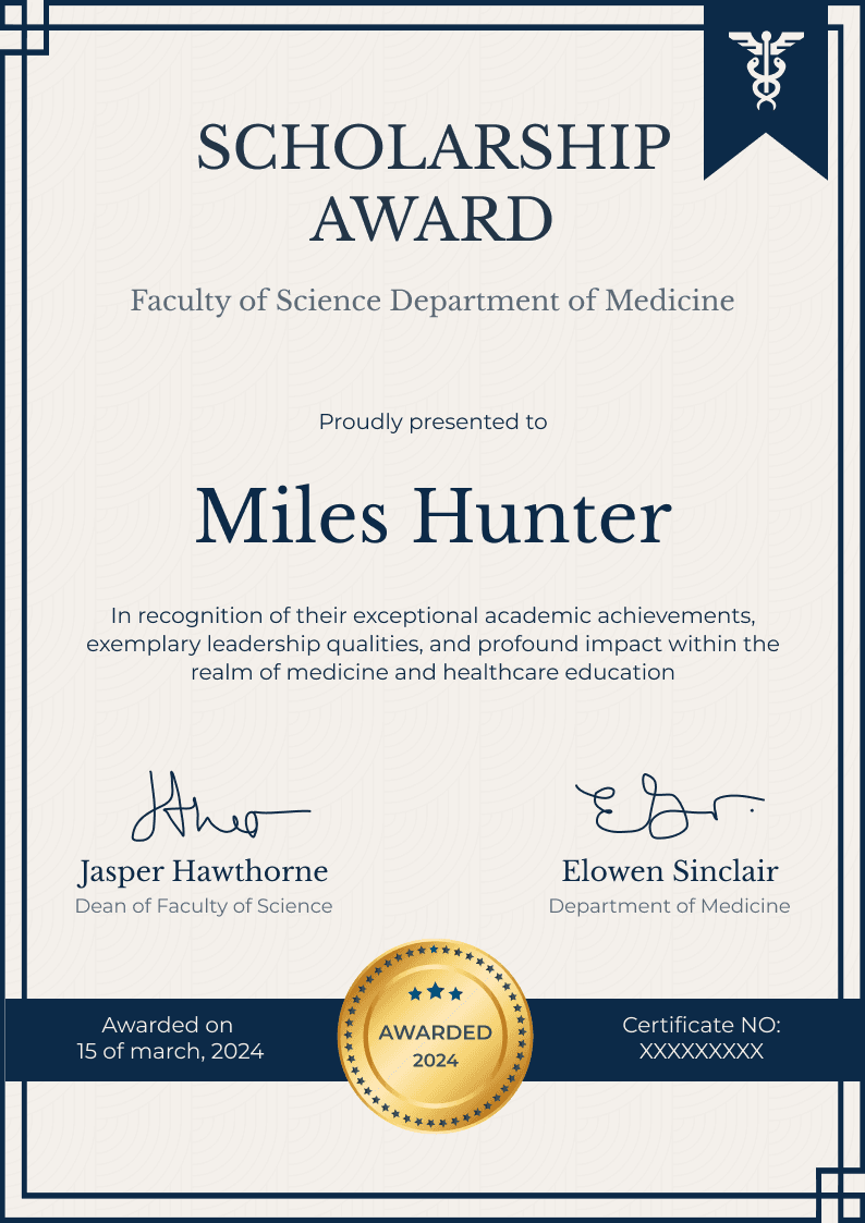 Remarkable and formal scholarship certificate template Remarkable and formal scholarship certificate template