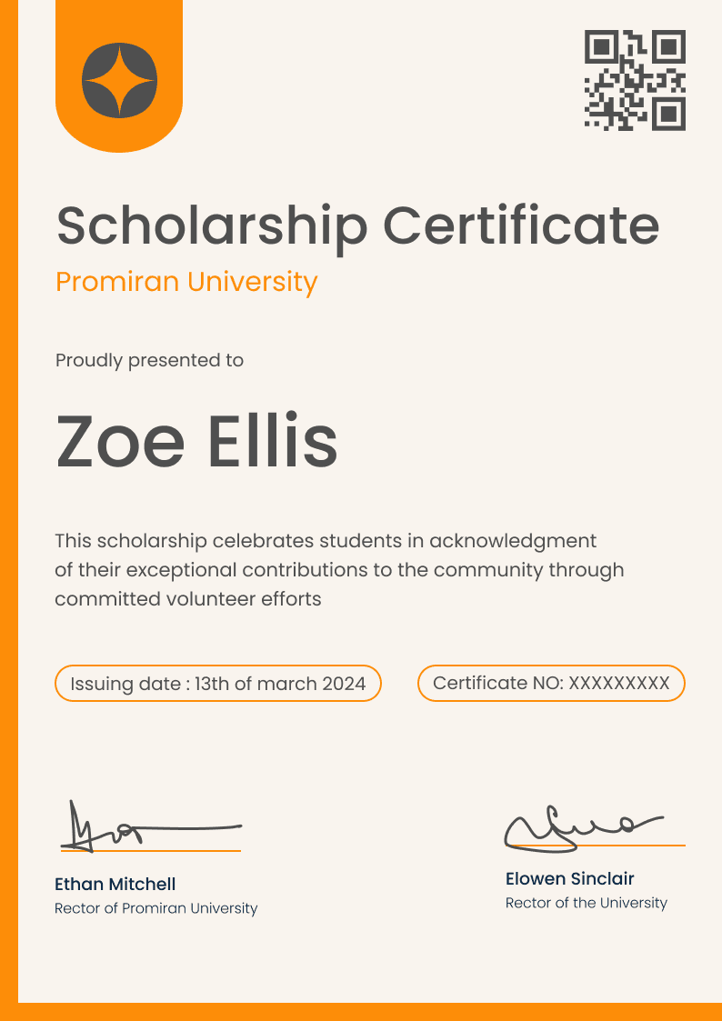 Joyful and modern scholarship certificate template Joyful and modern scholarship certificate template