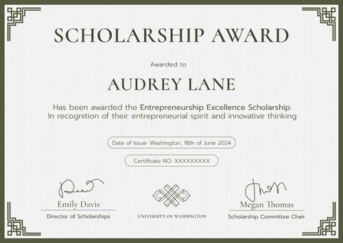Luxurious and professional scholarship certificate template landscape Luxurious and professional scholarship certificate template landscape