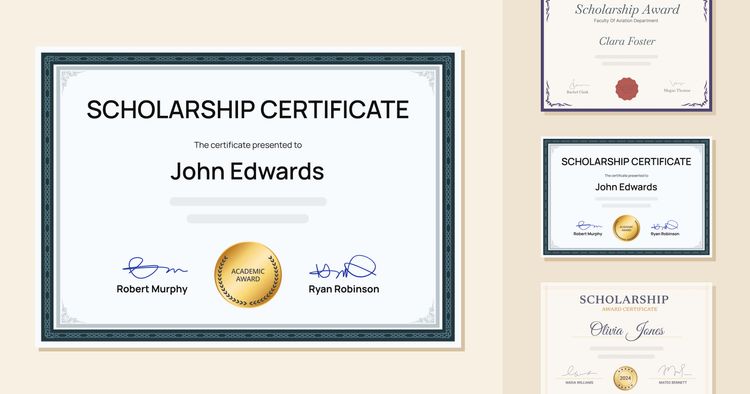 15 Free Scholarship Certificate Templates to Download cover image 15 Free Scholarship Certificate Templates to Download cover image
