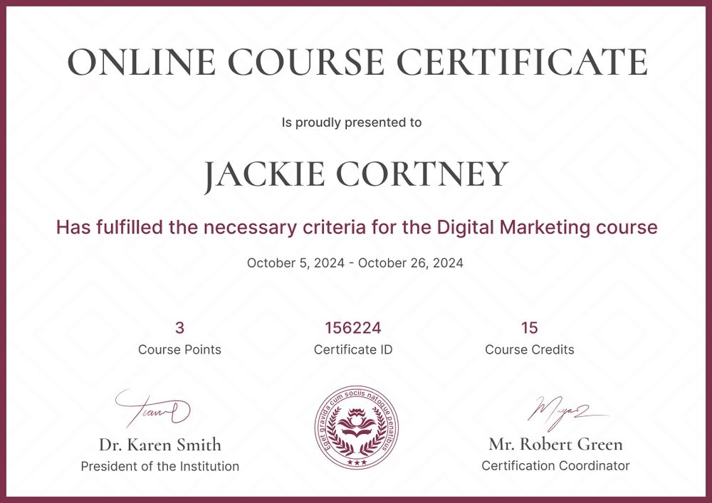 Classic and professional course certificate template landscape Classic and professional course certificate template landscape
