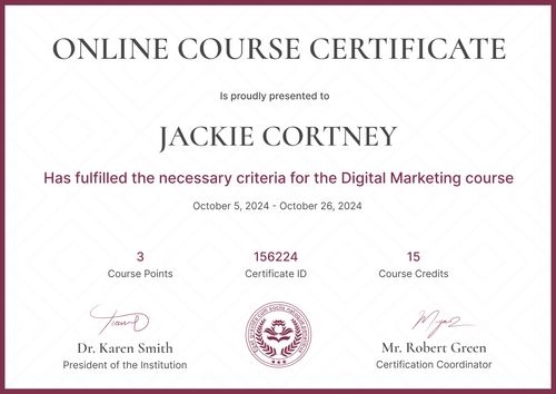 Classic and professional course certificate template landscape Classic and professional course certificate template landscape