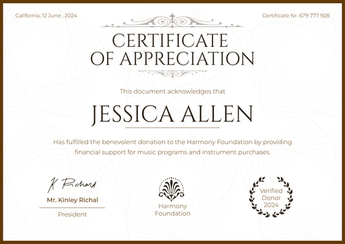Simple and professional donation certificate template landscape Simple and professional donation certificate template landscape