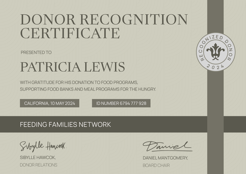 Structured and professional donation certificate template landscape Structured and professional donation certificate template landscape
