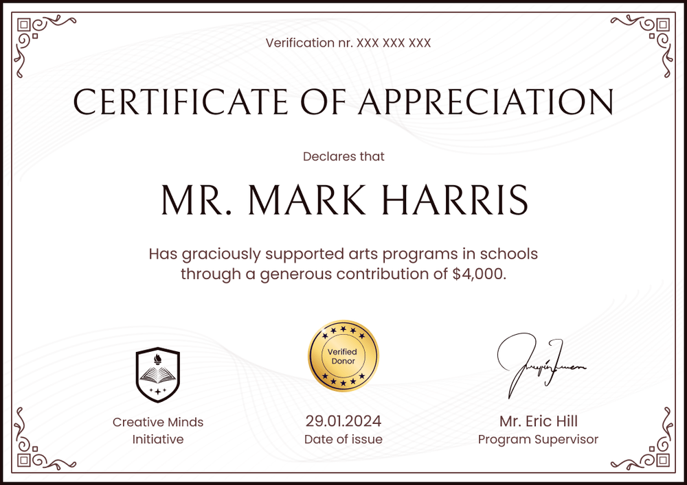 Elegant and professional donation certificate template landscape Elegant and professional donation certificate template landscape