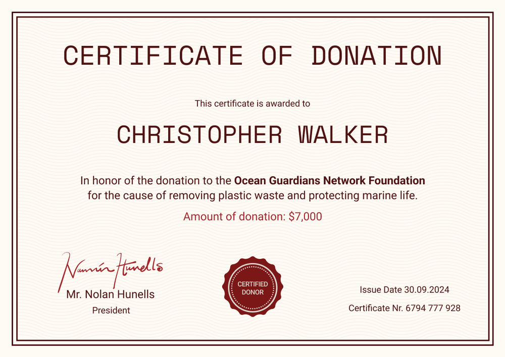 Classic and formal donation certificate template landscape  Classic and formal donation certificate template landscape