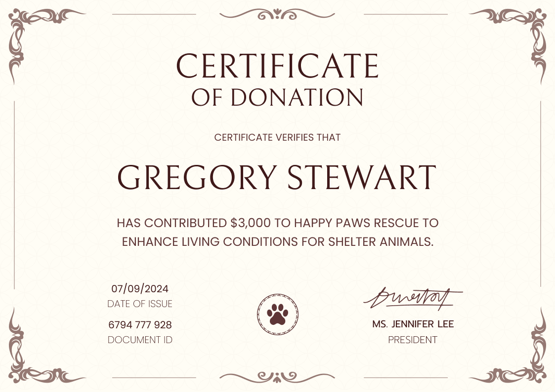 Free Printable Donation Certificate Templates Free Printable Donation Certificate Templates