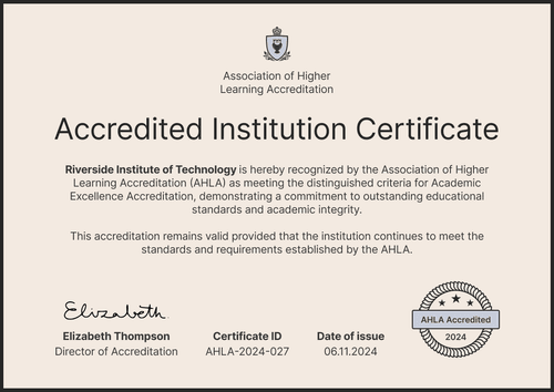 Minimalistic and formal accreditation certificate template Minimalistic and formal accreditation certificate template