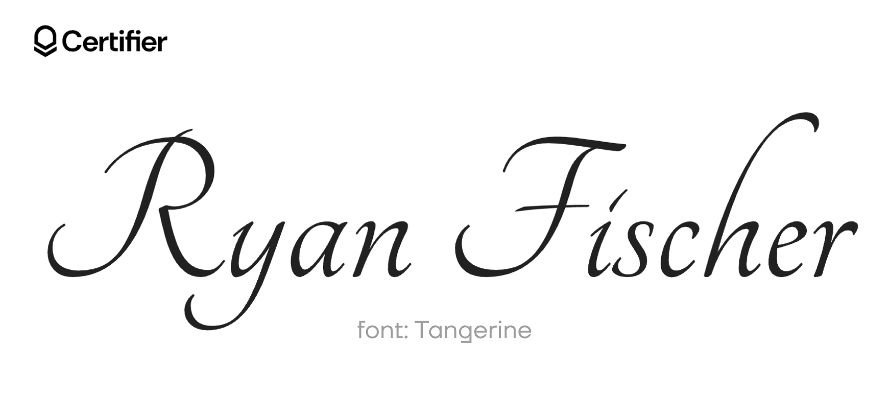Flowing cursive text in Tangerine, a popular signature font in Google Docs. Flowing cursive text in Tangerine, a popular signature font in Google Docs.