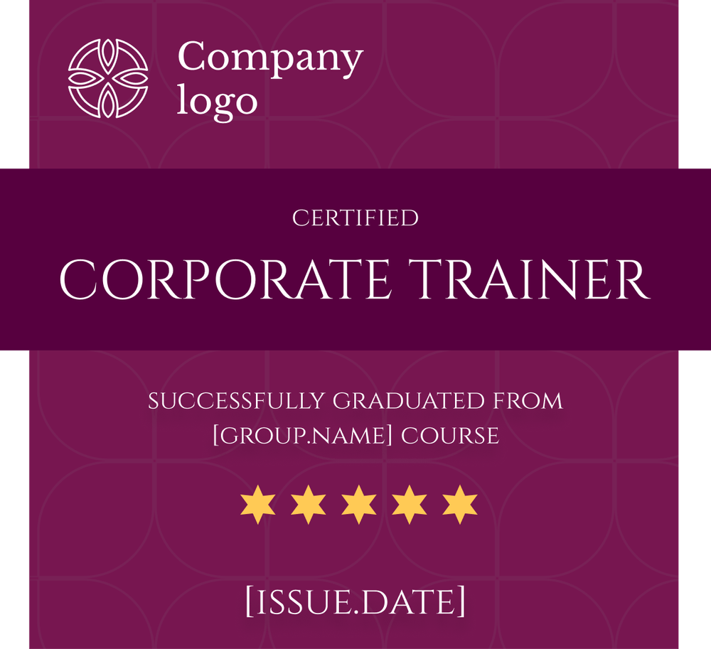 Modern and elegant blue recognition badge template