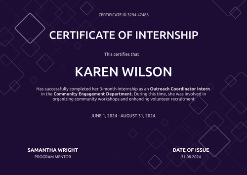 Download Free Internship Certificate in Word Format or Figma Landscape Download Free Internship Certificate in Word Format or Figma Landscape