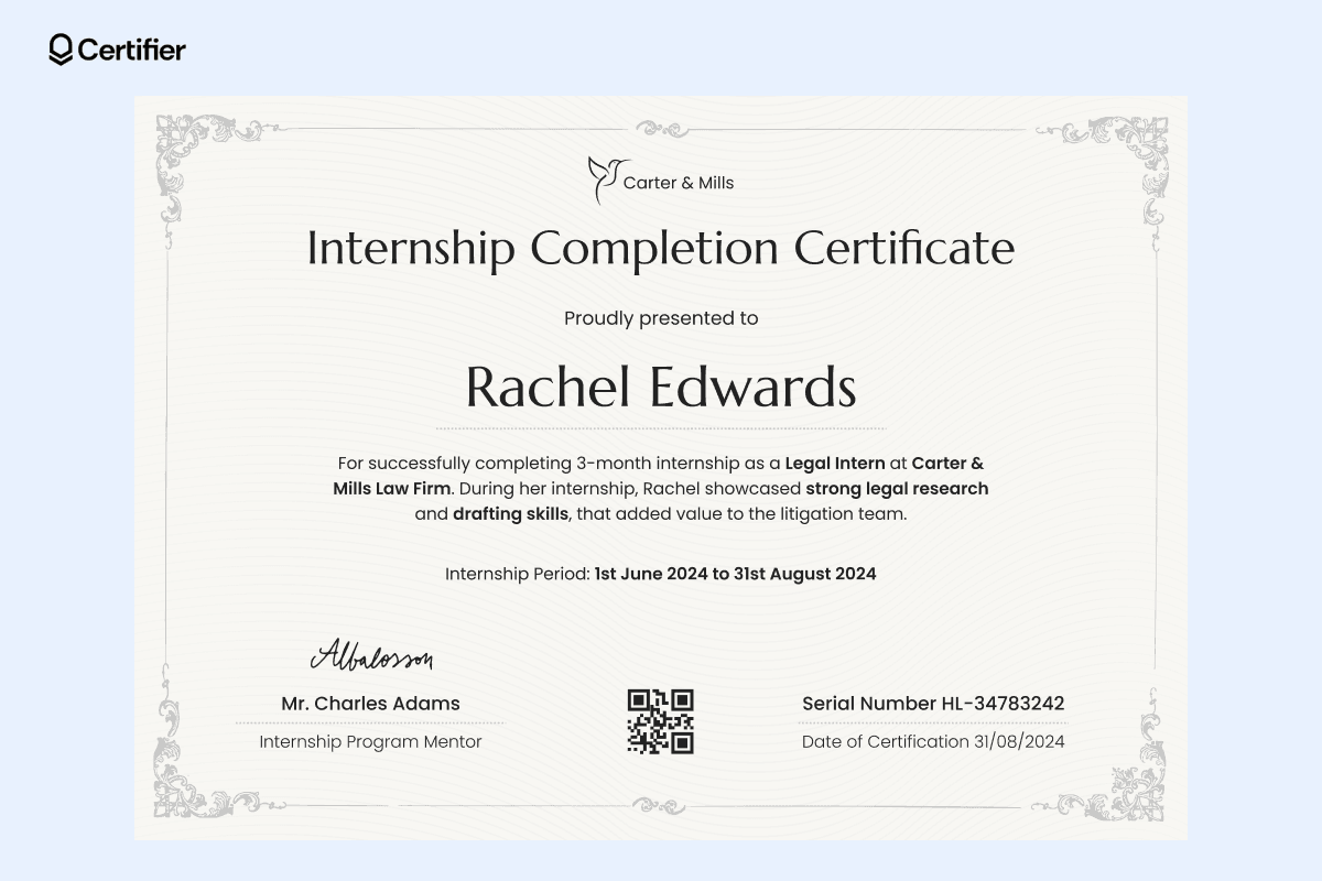 15 Internship Certificate Templates to Edit