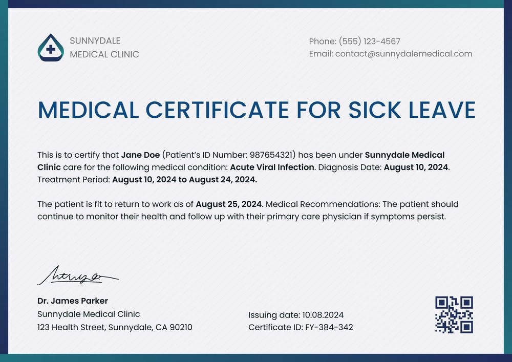 Free Professional Medical Certificate Template - Download & Edit Landscape Free Professional Medical Certificate Template - Download & Edit Landscape