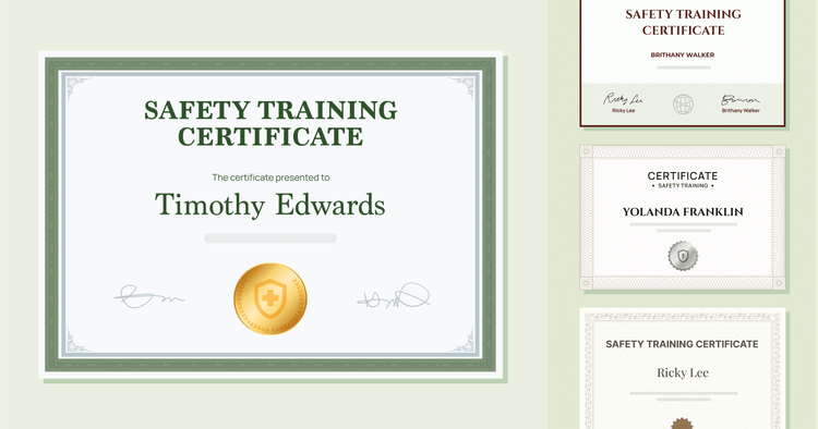 15 Safety Training Certificate Template Examples to Edit cover image 15 Safety Training Certificate Template Examples to Edit cover image