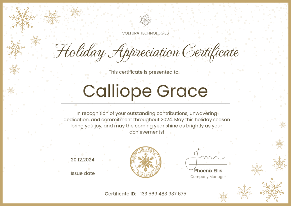 Free Sparkling Christmas Certificate Template - Edit & Download Landscape Free Sparkling Christmas Certificate Template - Edit & Download Landscape