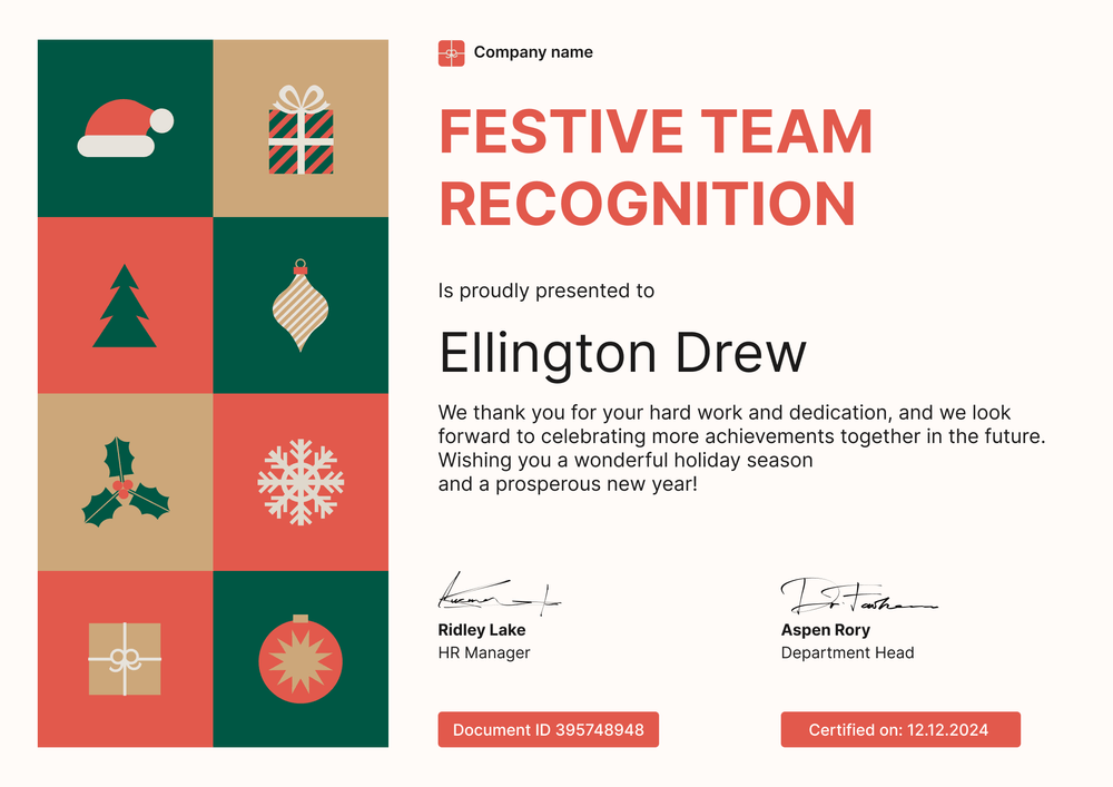 Free Modern and Cheerful Christmas Gift Certificate Template - Edit & Download Landscape Free Modern and Cheerful Christmas Gift Certificate Template - Edit & Download Landscape