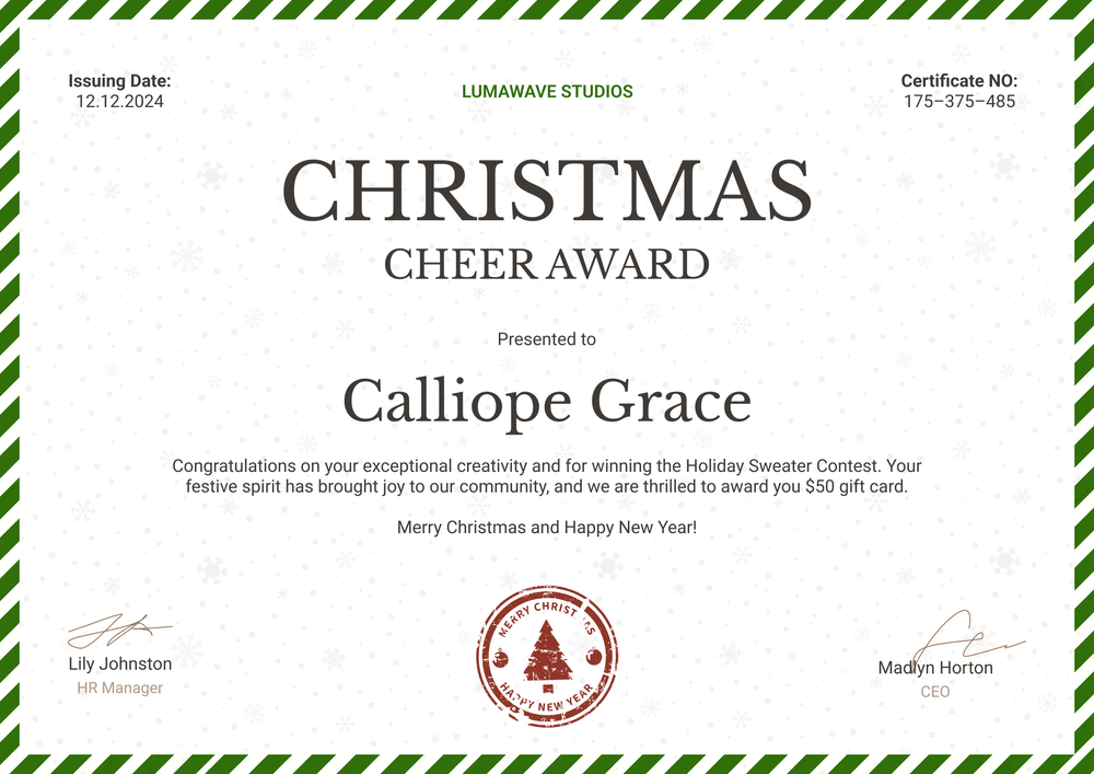 Free Simple and Wonderful Christmas Gift Certificate Template - Download Now Landscape Free Simple and Wonderful Christmas Gift Certificate Template - Download Now Landscape