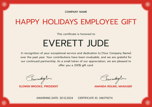 Free Modern and Printable Christmas Gift Certificate Template - Edit & Download Landscape Free Modern and Printable Christmas Gift Certificate Template - Edit & Download Landscape