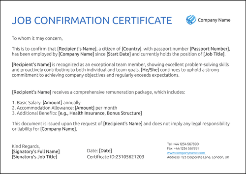 Sleek Certificate of Employment Template - Free Edit & Download Landscape Sleek Certificate of Employment Template - Free Edit & Download Landscape