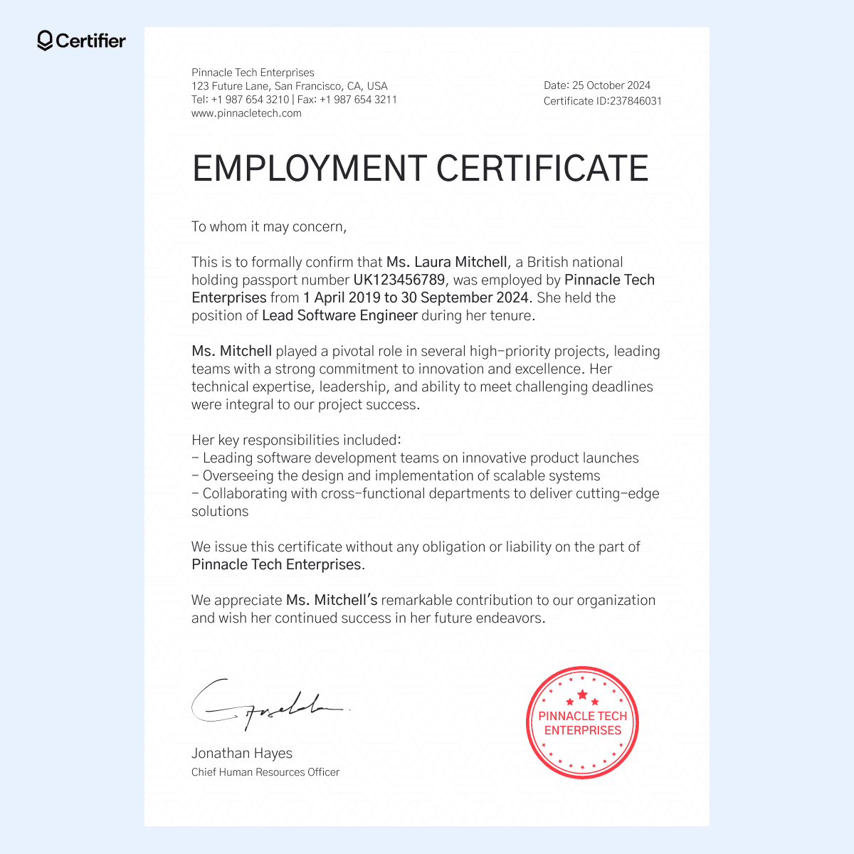 15 Employment Certificate Templates to Get for Free