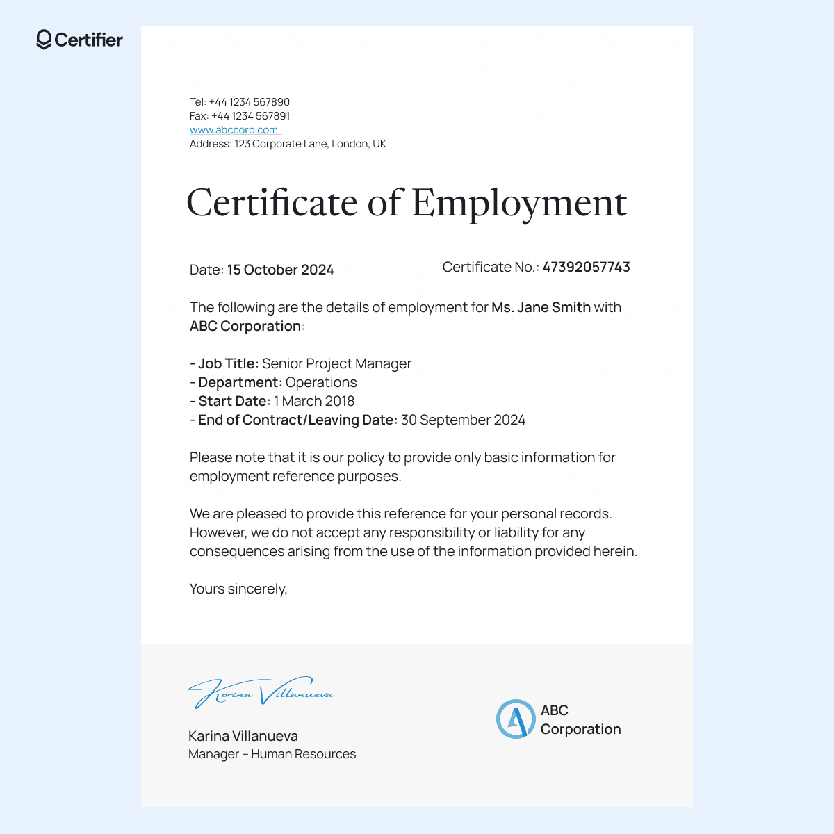 15 Employment Certificate Templates to Get for Free