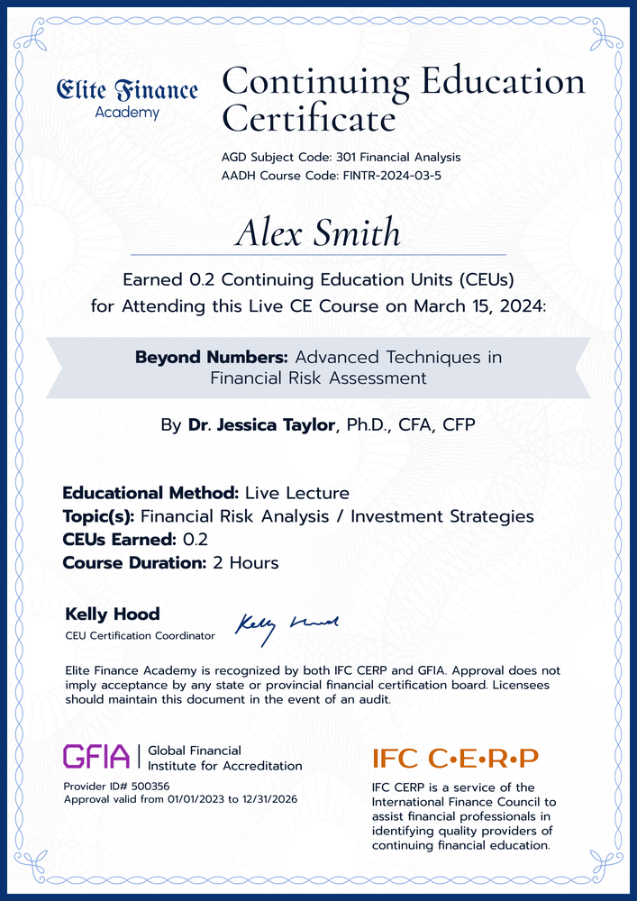 Professional and polished CEU certificate template