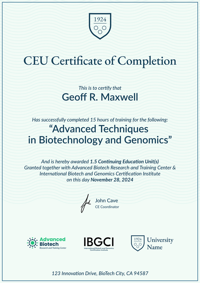 Elegant and professional CEU certificate template Elegant and professional CEU certificate template