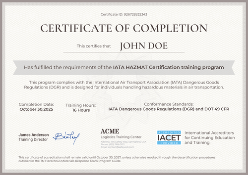 Brown Hazmat Certificate Template – Free & Customizable Landscape Brown Hazmat Certificate Template – Free & Customizable Landscape