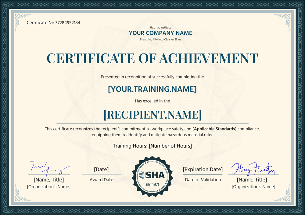 Detailed Hazmat Certificate Template – Adaptable to Your Needs Landscape Detailed Hazmat Certificate Template – Adaptable to Your Needs Landscape