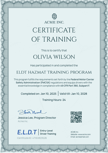 Professional and impactful hazmat training certificate template Professional and impactful hazmat training certificate template