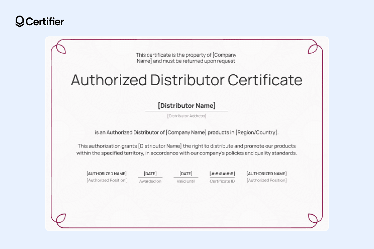 15 Free Authorized Distributor Certificates to Customize