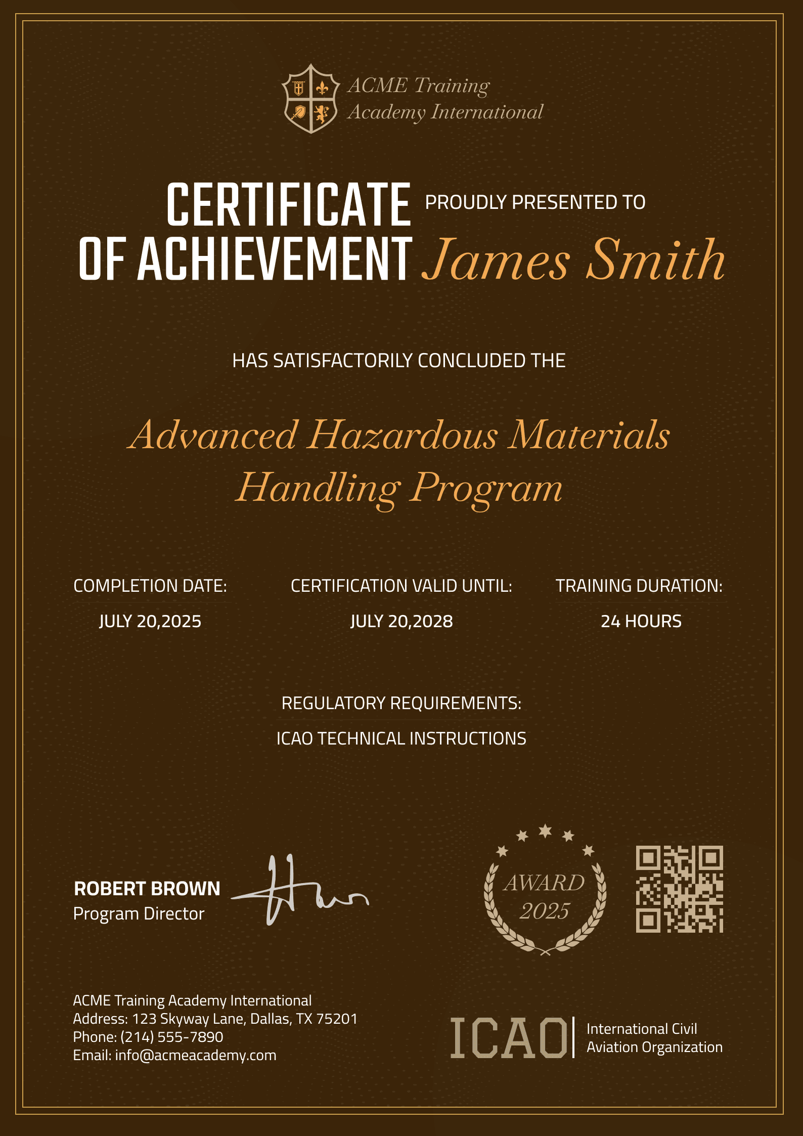 Professional and functional hazmat training certificate template Professional and functional hazmat training certificate template