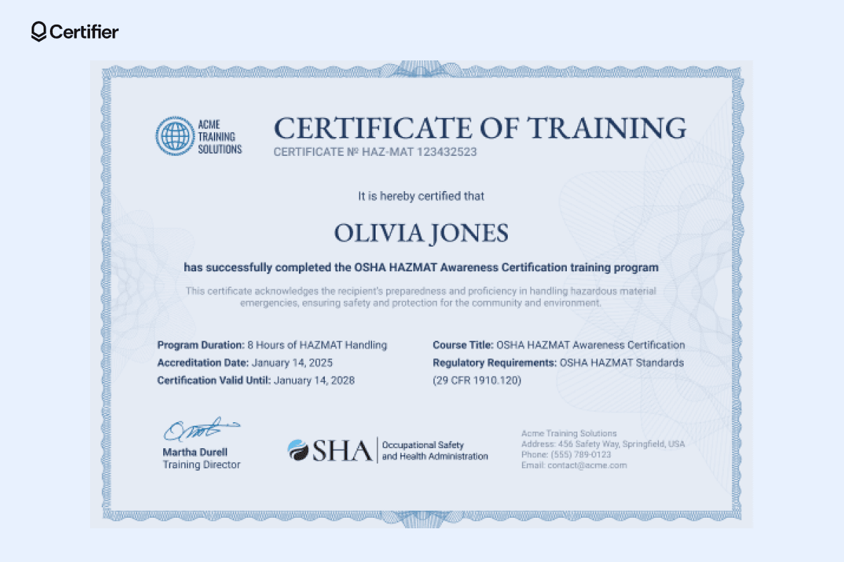 15 HAZMAT Training Certificate Templates to Edit or Download
