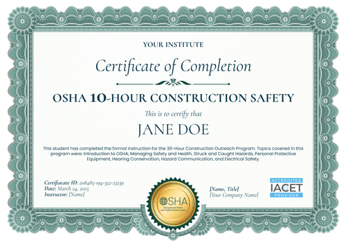 Formal Professional OSHA 30 Certificate Template – Editable & Free Landscape Formal Professional OSHA 30 Certificate Template – Editable & Free Landscape