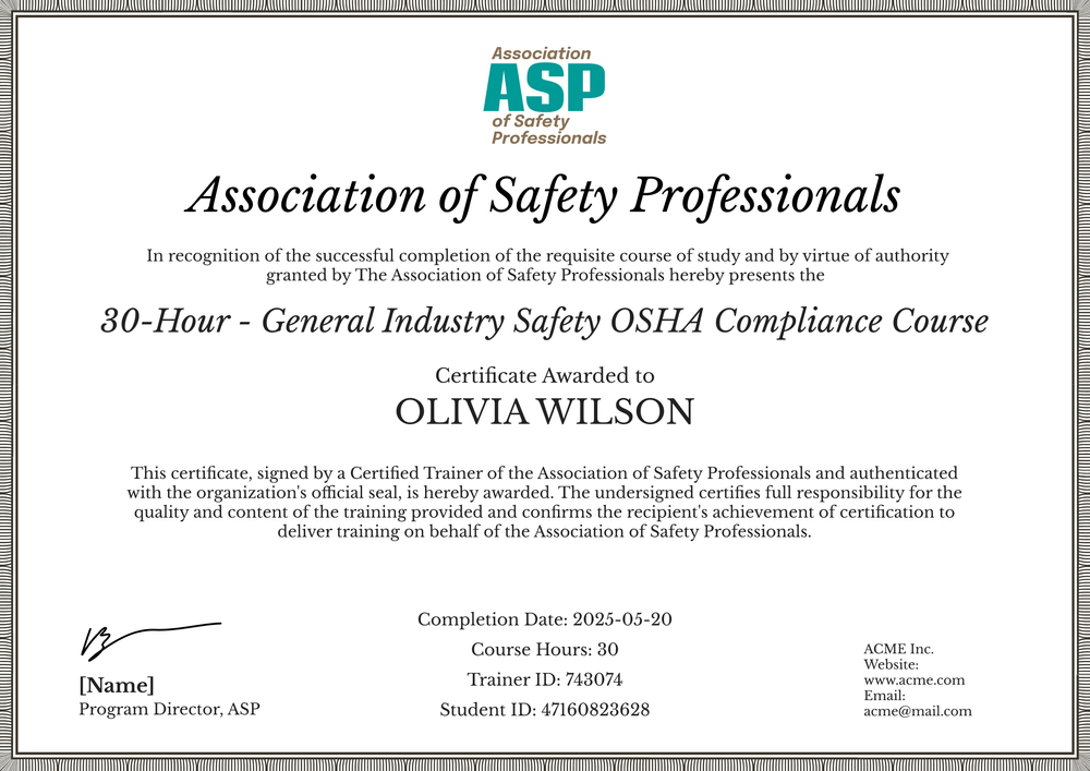 Efficient OSHA 30 Certificate Template – Edit Online with Certifier #1 on G2 Landscape Efficient OSHA 30 Certificate Template – Edit Online with Certifier #1 on G2 Landscape