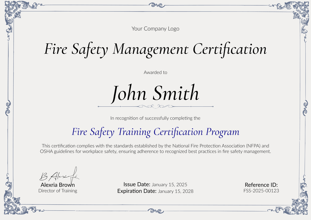 Free Fire Safety Training Certificate Template – Edit & Send in Bulk Landscape Free Fire Safety Training Certificate Template – Edit & Send in Bulk Landscape