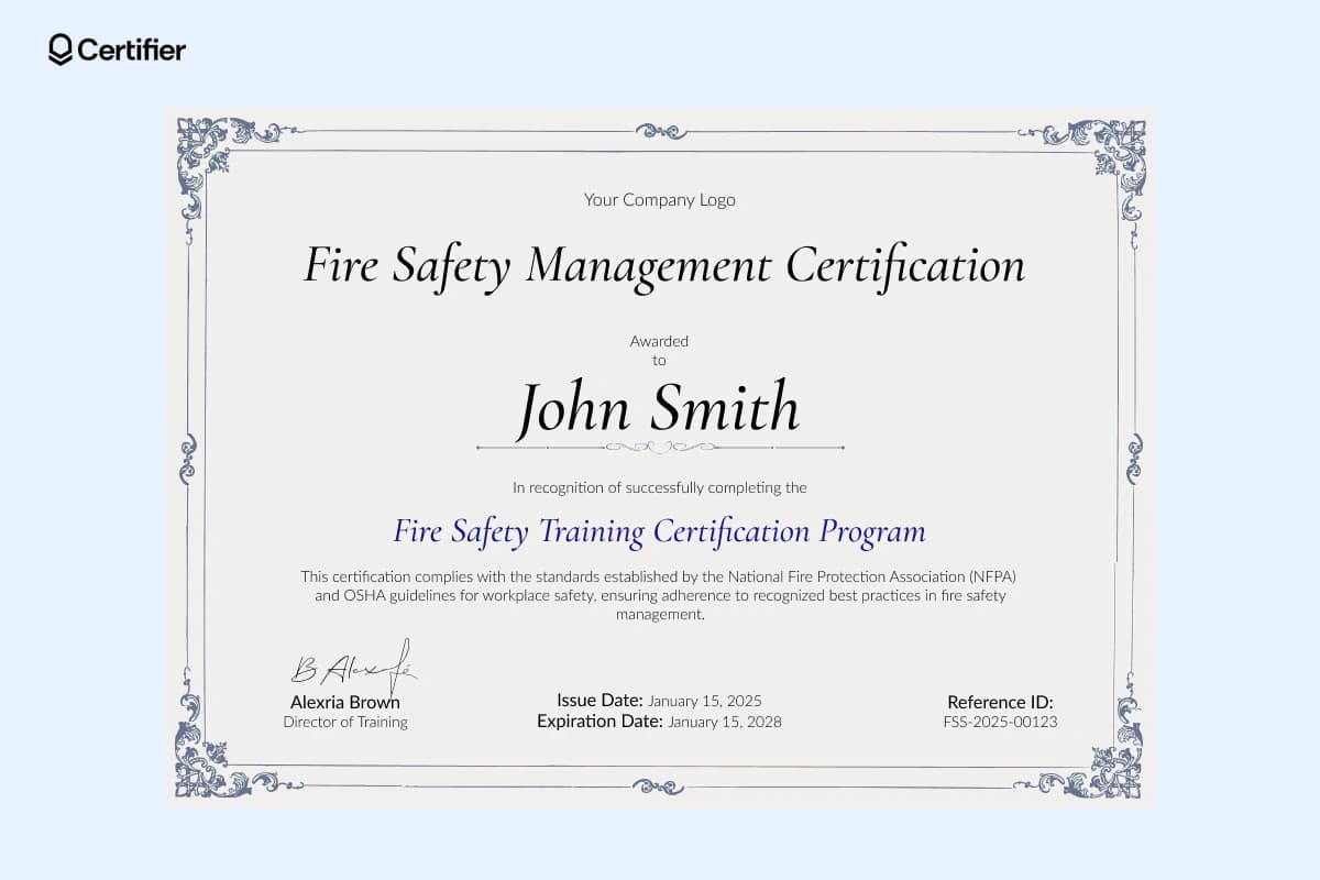 15 Free Fire Safety Certificate Templates (+ Guide)