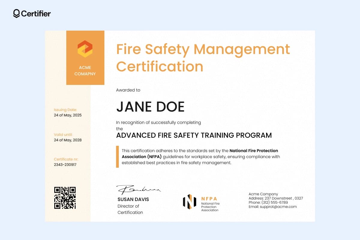 15 Free Fire Safety Certificate Templates (+ Guide)