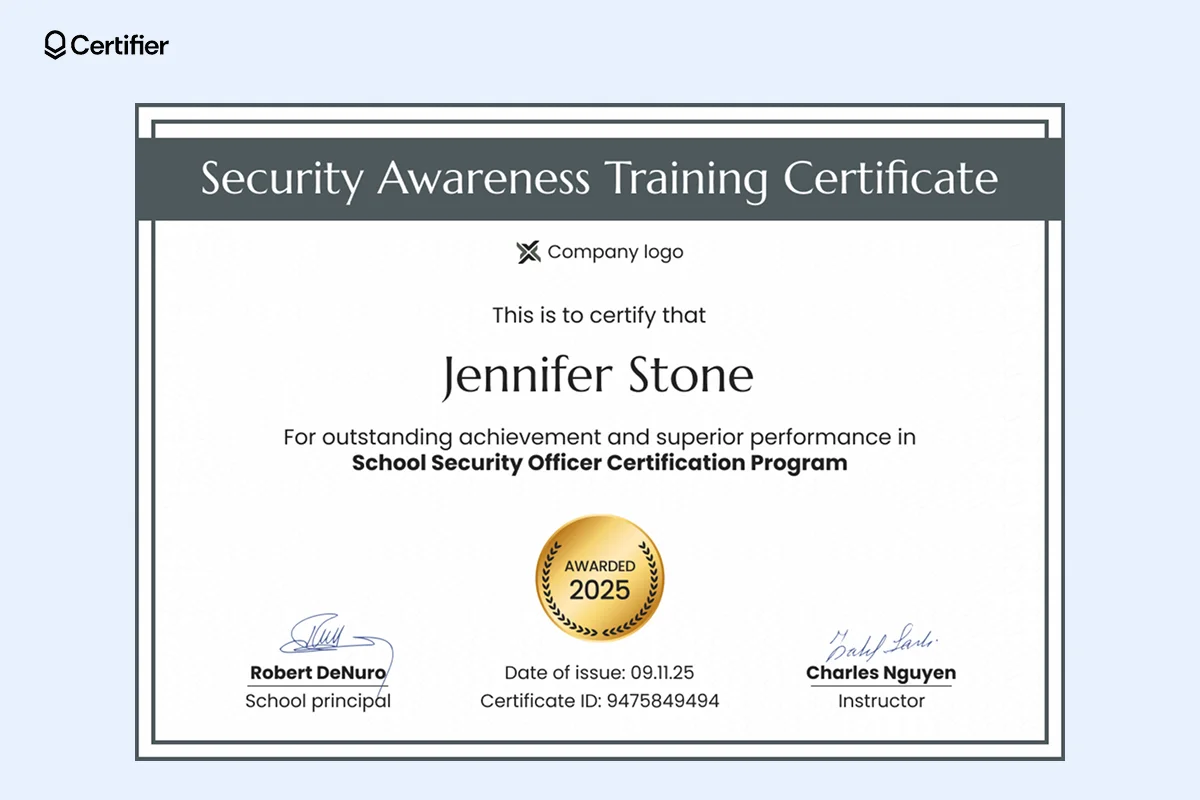 15 Free Security Training Certificate Templates
