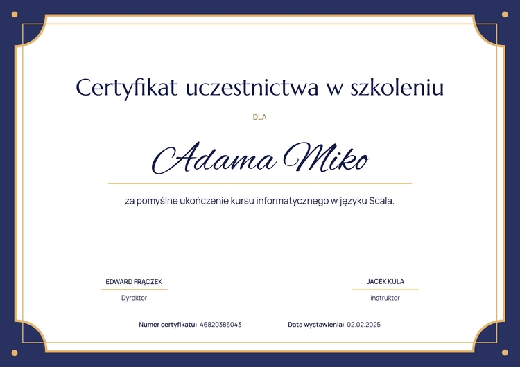 Formalny i tradycyjny certyfikat uczestnictwa Formalny i tradycyjny certyfikat uczestnictwa