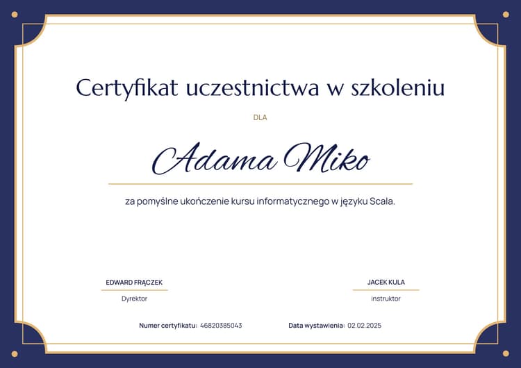 Formalny i tradycyjny certyfikat uczestnictwa Formalny i tradycyjny certyfikat uczestnictwa