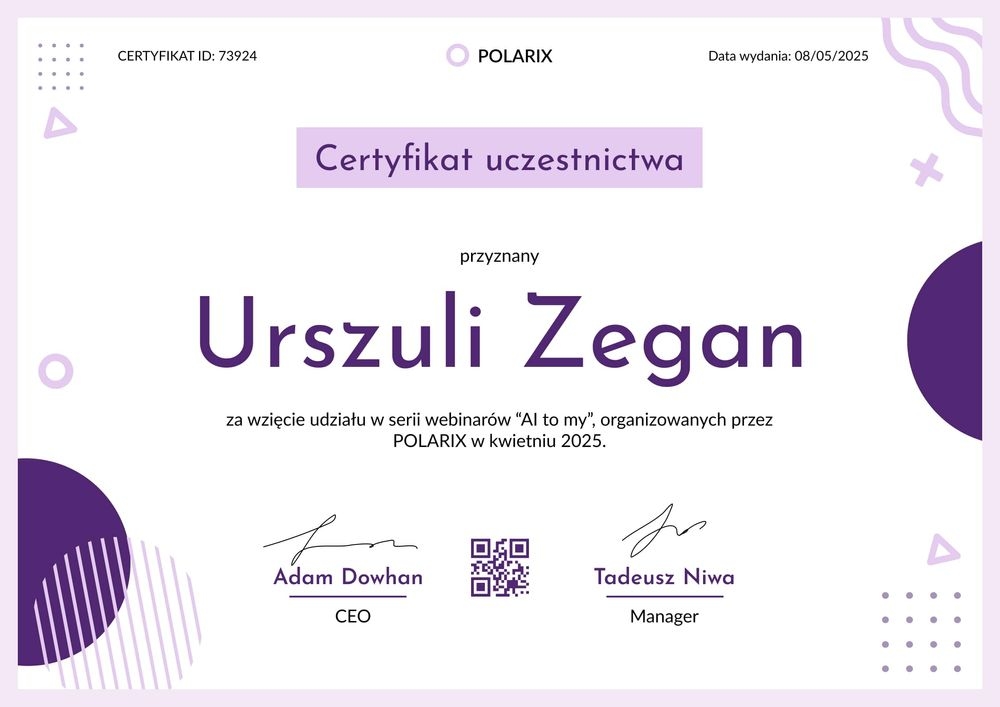 Nowoczesny certyfikat uczestnictwa w szkoleniu – pozioma Nowoczesny certyfikat uczestnictwa w szkoleniu – pozioma